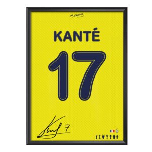 N'golo Kante 17 Sarı Forma Poster (Çerçeveli)