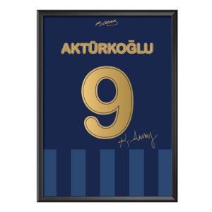 Kerem Aktürkoğlu 9 Lacivert Forma Poster (Çerçeveli)