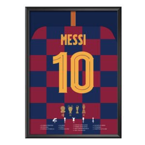 Leo Messi 10 Forma Tasarımlı Poster (Çerçeveli)